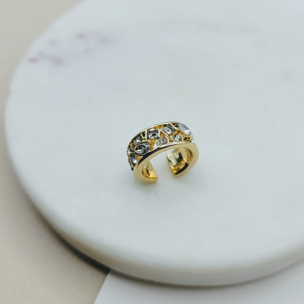 5 for $25 Gold Color Rhinestone Ear Cuff Earring - Picture 2 of 8